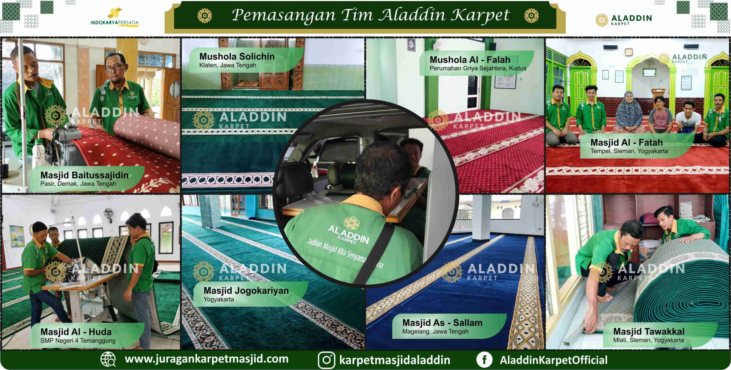 portofolio pemasangan karpet masjid aladdinkarpet